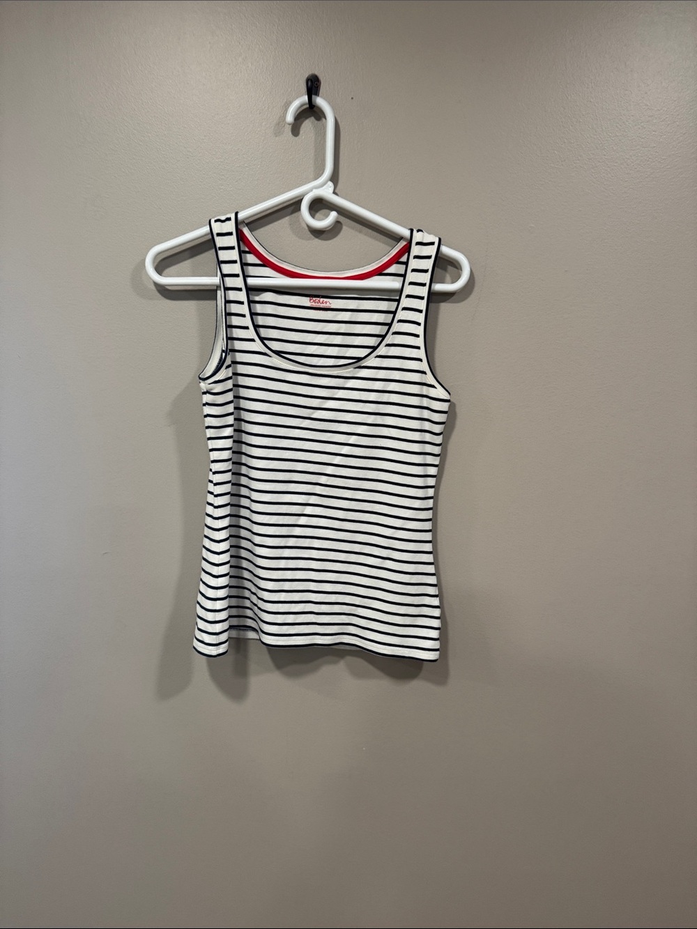 Striped Scoop Neck Tank Top - White/Black